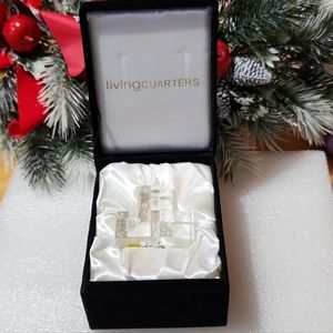 Livingquarters Crystal Baby Blocks Ornament